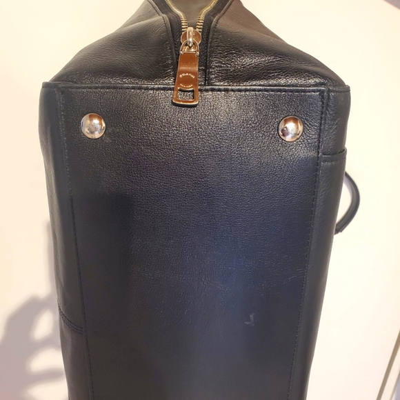 Coach Large Black Leather Taylor Tote, Silver Hardware - Picture 5 of 16